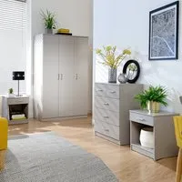 Probus 3-Door Bedroom Set with Storage - Light Grey