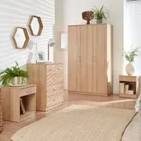 Probus 3-Door Bedroom Set with Storage - Oak