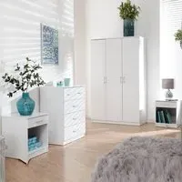 Probus 3-Door Bedroom Set with Storage - White