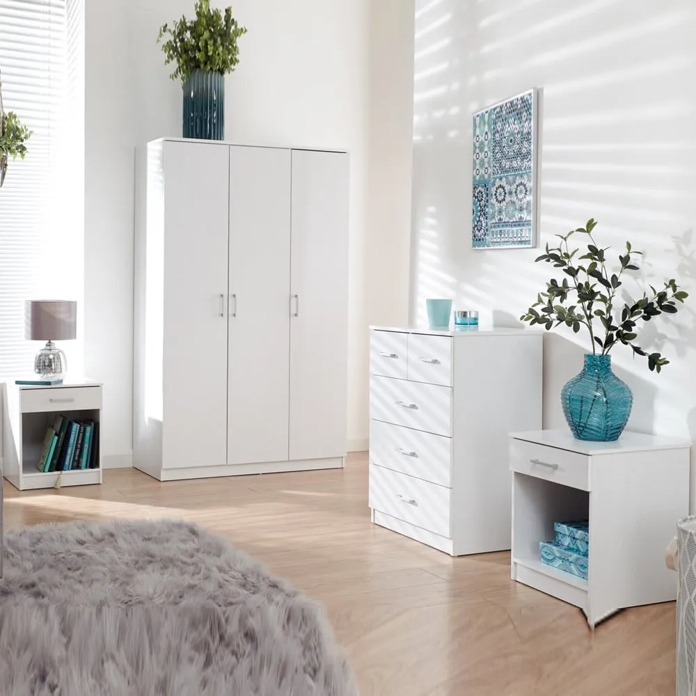 Probus 3-Door Bedroom Set with Storage - White