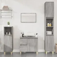 Pueblo 3 Piece Bathroom Furniture Set - Grey, Engineered Wood