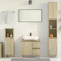 Pueblo 3 Piece Bathroom Furniture Set - Oak, Engineered Wood