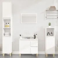 Pueblo 3 Piece Bathroom Furniture Set - White, Engineered Wood