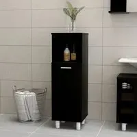 Pueblo Bathroom Storage Cabinet with 1 Door - Black