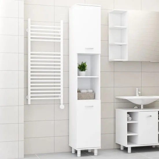 Pueblo Bathroom Storage Cabinet with 2 Doors - White