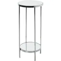 Pulaski Round Mirrored Flower Column - Chrome