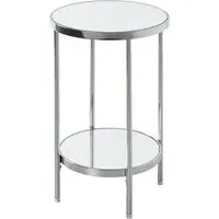 Pulaski Small Round End Table - Mirrored, Chrome