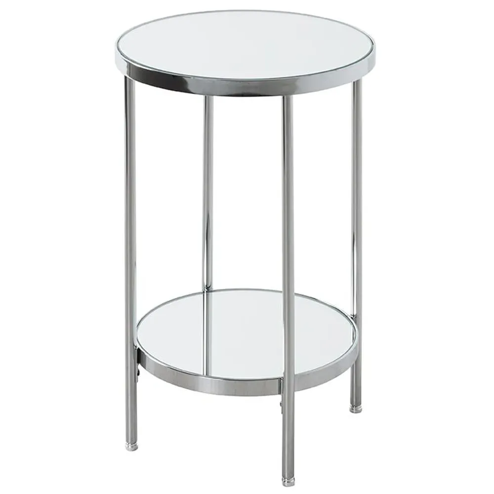 Pulaski Small Round End Table - Mirrored, Chrome