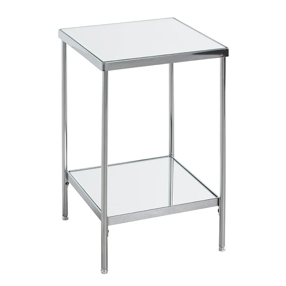 Pulaski Small Square End Table - Mirrored, Chrome
