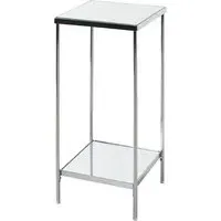 Pulaski Square Mirrored Flower Column - Chrome