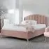 Pulford Double Ottoman Bed with Storage - Blush Pink, Velvet