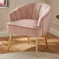 Pulford Velvet Accent Chair - Pink, Velvet