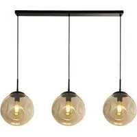 Punch 3-Light Champagne Glass Bar Pendant Light - Black