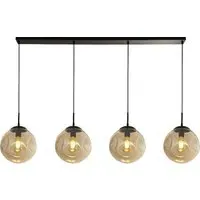 Punch 4-Light Champagne Glass Bar Pendant Light - Black