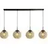 Punch 4-Light Champagne Glass Bar Pendant Light - Black