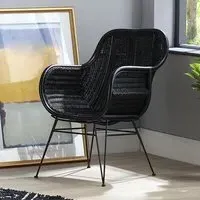 Puqi Occasional Rattan Armchair - Black