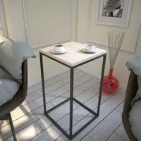 Pure Side Table with Black Metal Frame - Oak, Particleboard alternate view