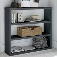 Purer High Gloss Bookcase with 4 Shelves - Charcoal, MDF