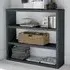 Purer High Gloss Bookcase with 4 Shelves - Charcoal, MDF