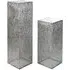 Purley Glass Metal Set of 2 Decorative Pillars - Silver