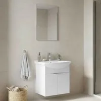 Purus 550mm Wall Mounted Bathroom Furniture Set - White alternate view