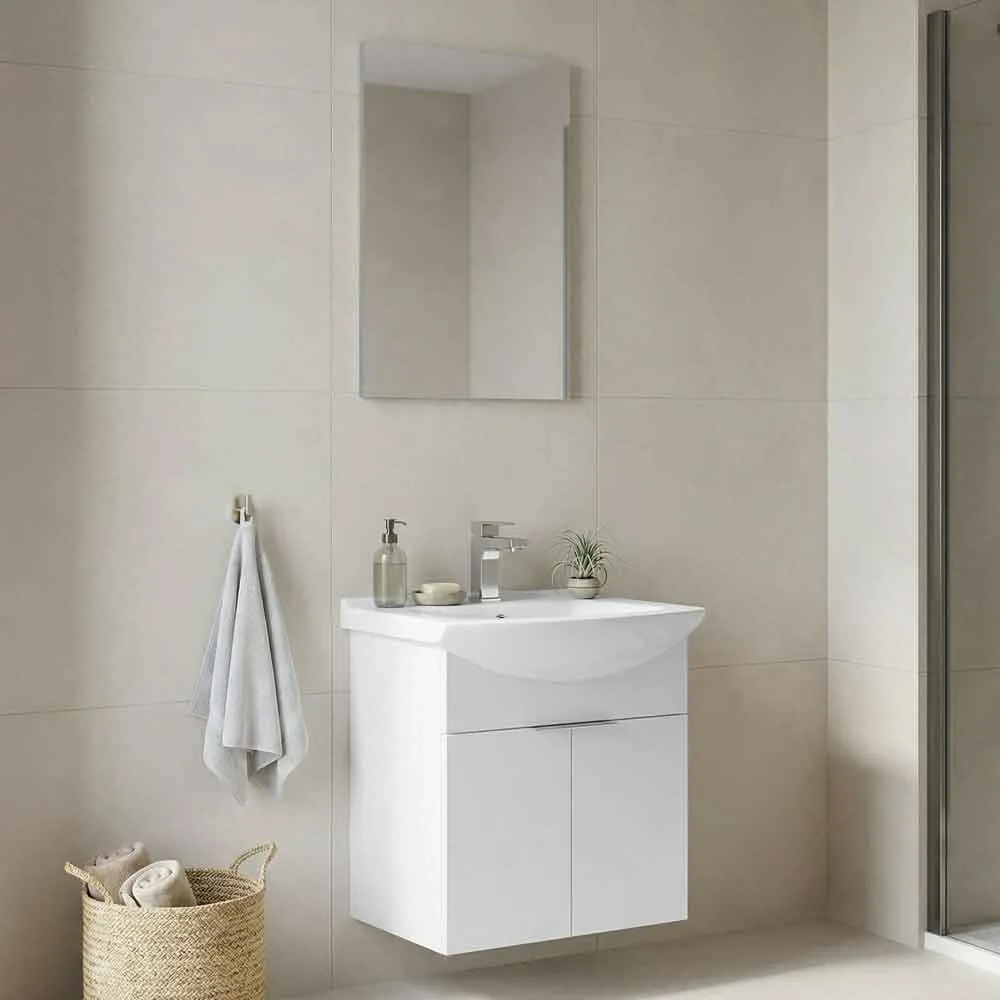 Purus 550mm Wall Mounted Bathroom Furniture Set - White product