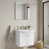 Purus 650mm Wall Mounted Bathroom Furniture Set 2 Doors - White alternate view