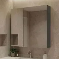 Purus Wall Mounted Bathroom Mirror Cabinet - Matt Anthracite alternate view