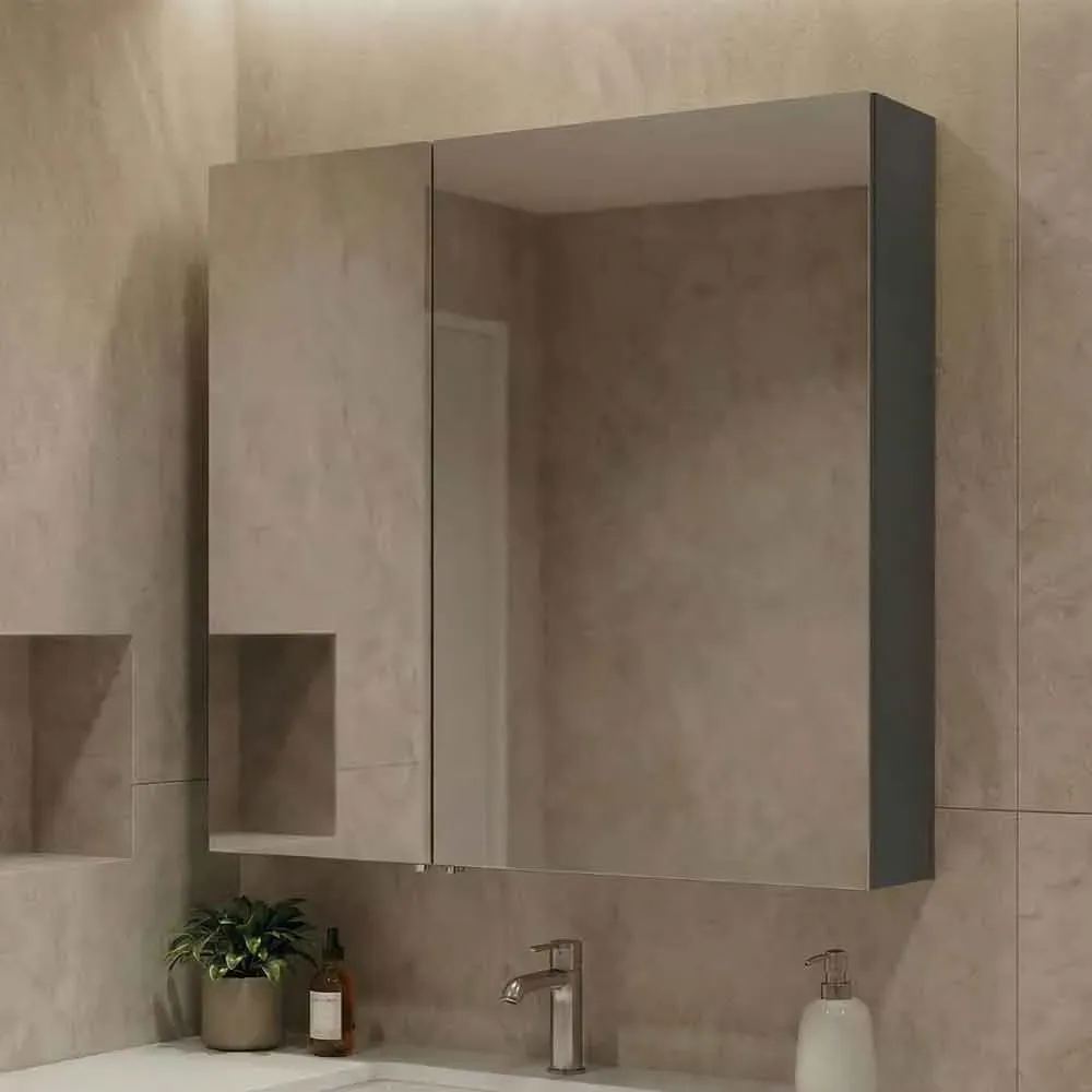 Purus Wall Mounted Bathroom Mirror Cabinet - Matt Anthracite product