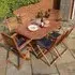 Putey 6-Seater Garden Dining Set - Honey Brown, Eucalyptus