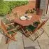 Putey 6-Seater Garden Dining Set - Honey Brown, Eucalyptus