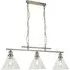 Pyramid 3 Light Pendant Light - Antique Brass, Glass