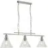 Pyramid 3 Light Pendant Light - Satin Silver, Glass