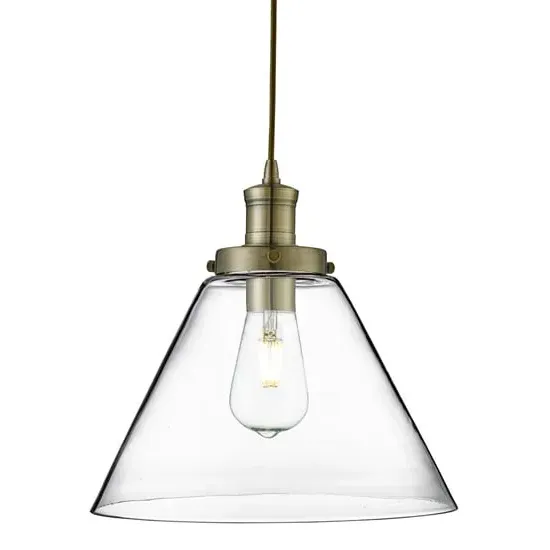 Pyramid Pendant Light - Antique Brass, Glass