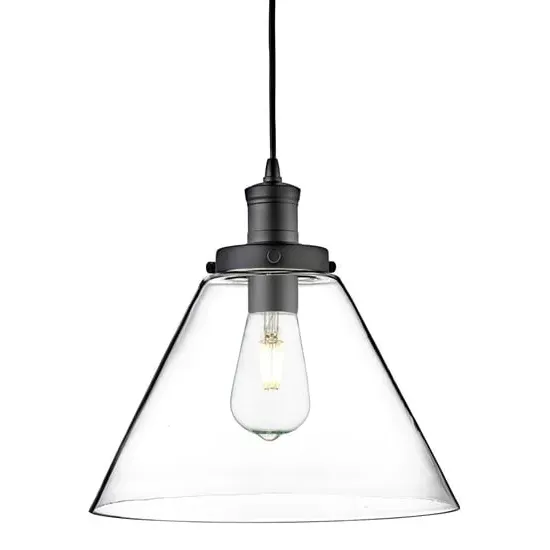 Pyramid Pendant Light - Black, Glass