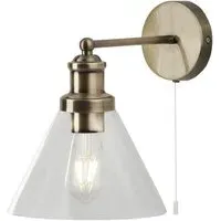 Pyramid Wall Light - Antique Brass, Glass