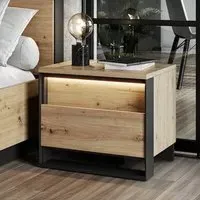 Qesso Bedside Table with LED - Artisan Oak