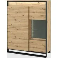 Qesso Display Cabinet with LED - Artisan Oak