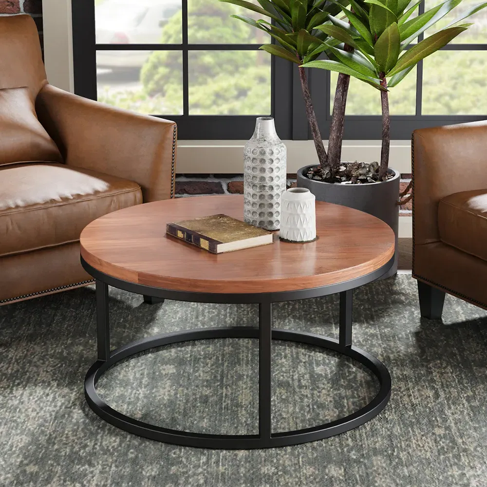 Qimera Small Coffee Table with Shelf - Natural, Acacia Wood product