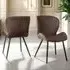 Qinson Dining Chairs Set of 2 - Brown, Faux Leather