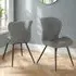 Qinson Dining Chairs Set of 2 - Grey, Faux Leather