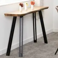 Qinson Wave Edge Console Table - Oak Effect