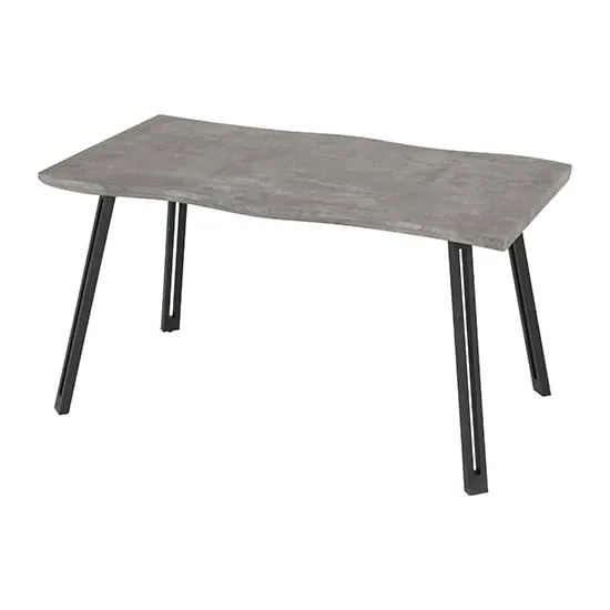 Qinson Wave Edge Dining Table - Concrete Effect