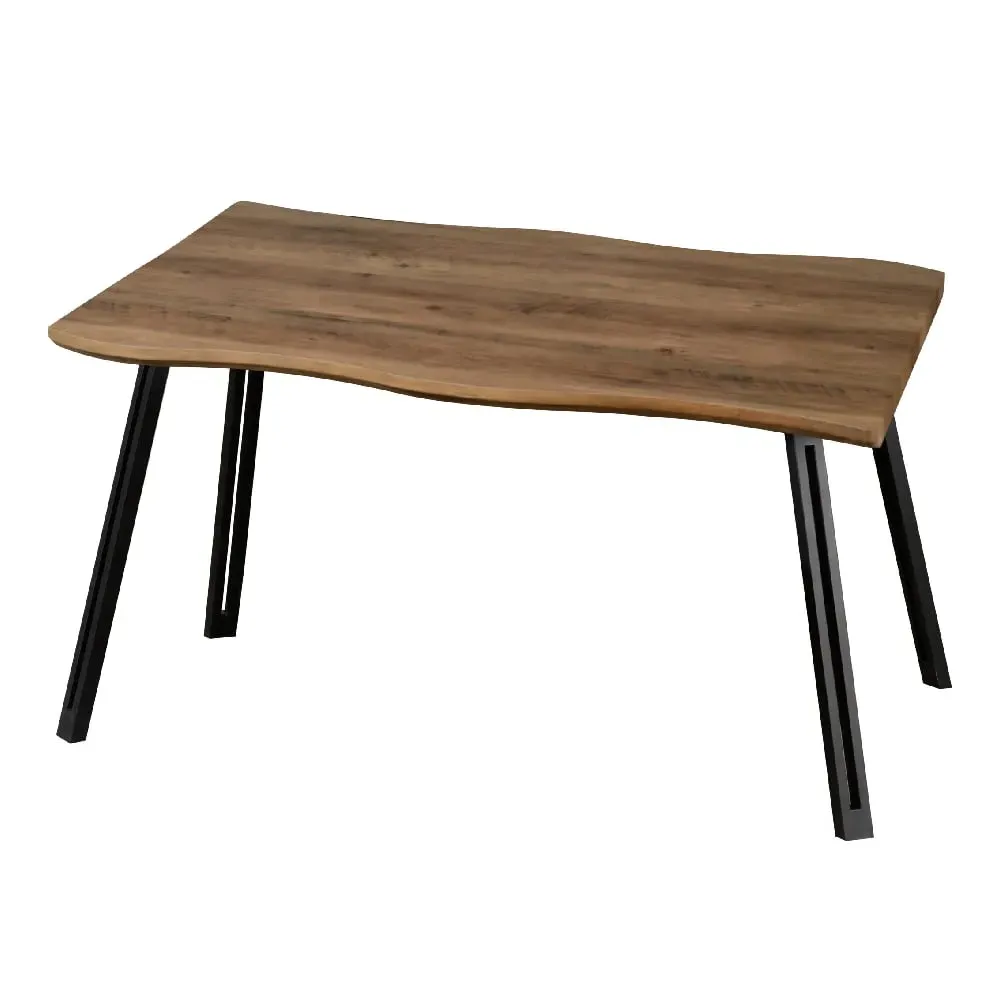 Qinson Wave Edge Dining Table - Oak