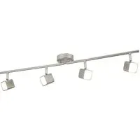 Quad LED 4 Light Square Head Bar Spotlight - Satin Silver, Steel