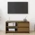Quana Pinewood TV Stand with Storage - Honey Brown