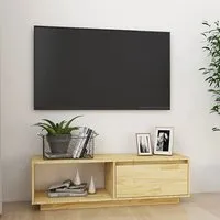Quana TV Stand with 1 Door 1 Shelf - Natural, Pine alternate view