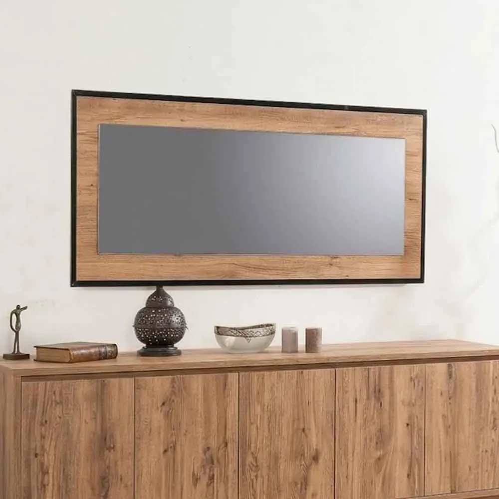Quantum Glass Wall Mirror - Atlantic Pine, Melamine Coated Particle Board product