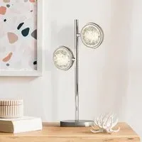 Quartz 2 Lights Bubble Glass Table Lamp - Chrome