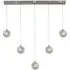 Quartz 5 Lights Bubble Glass Bar Pendant - Chrome